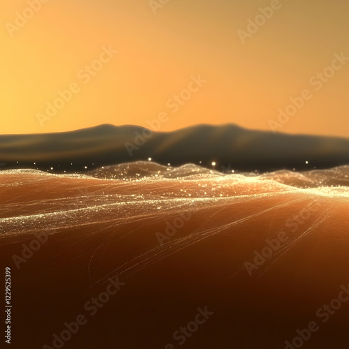 Golden Desert Landscape wit...