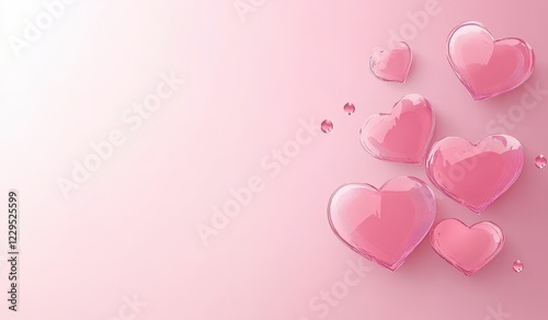 Wallpaper Mural Floating Pink Hearts on Soft Pastel Background Romantic Valentine's Day Design Torontodigital.ca