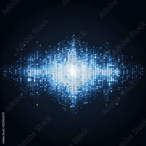 Abstract Blue Light Pixelat...