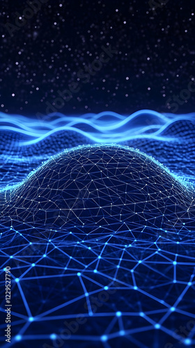 Abstract 3D Blue Network Fo...