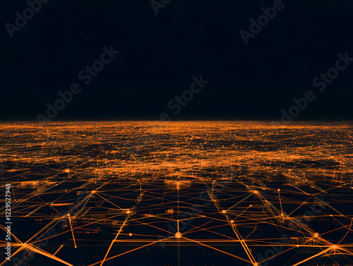 Abstract Orange Network Gri...
