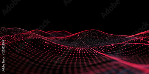 Abstract Red Mesh Wave Flow...