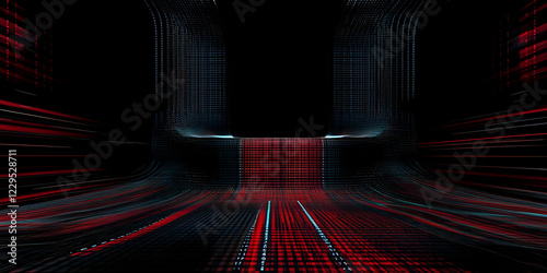 Abstract 3D Cyberspace with...