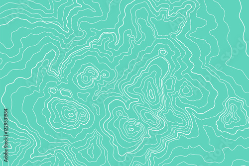 Contour line map background. Land topography map vector design. Retro topographic elevation line map pattern.