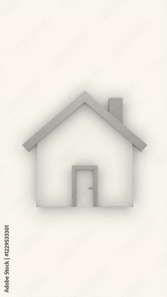 Fototapeta premium Minimalist house symbol in soft tones for modern decor inspiration at home