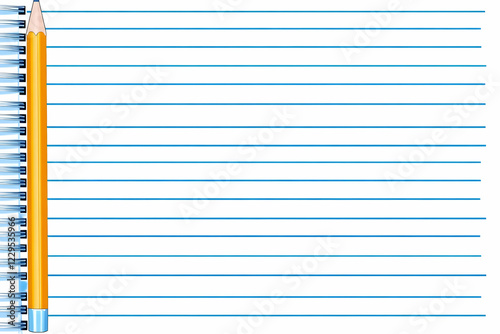 Blank Lined Notebook Page w...