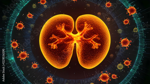 Glowing Lungs Surrounded by...