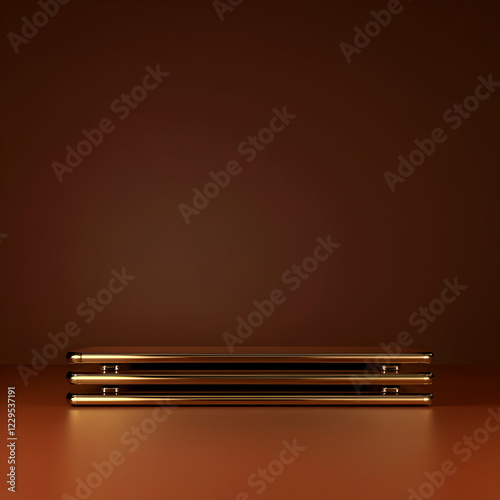 3D Render of Stacked Golden...