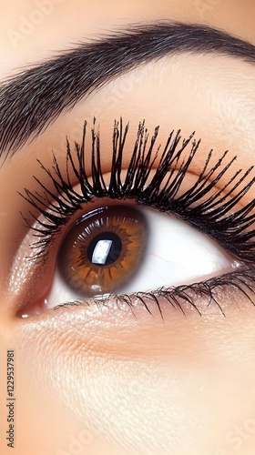 Close-up of an eye with lon...
