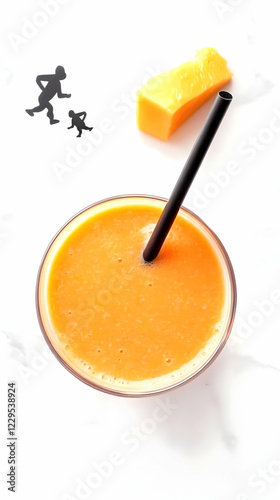Fresh Mango Smoothie in Gla...