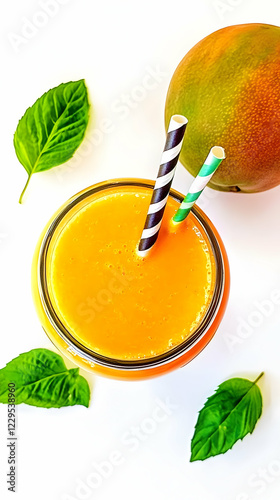 Fresh Mango Smoothie in a J...