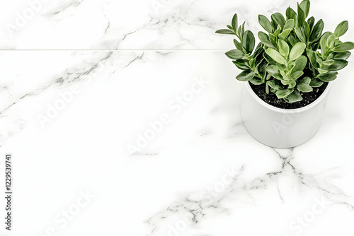 Green Plant in a White Pot ...