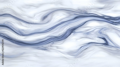 Abstract Blue and White Mar...