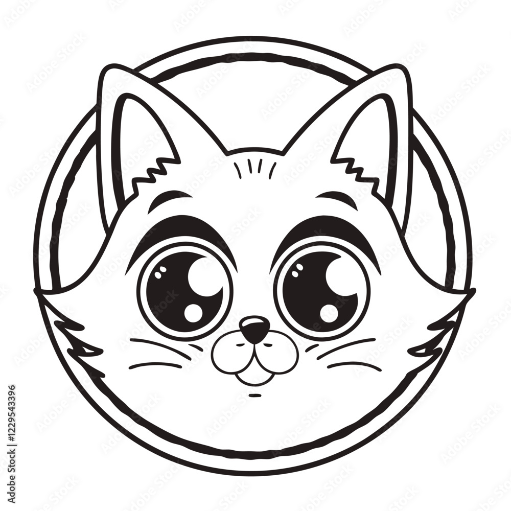 Stylish Black and White Cat Head Vector Illustration – Perfect for Logos and Designs Stylish Black and White Cat Head Vector Illustration – Perfect for Logos and Designs