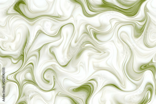 Abstract Green and White Fl...