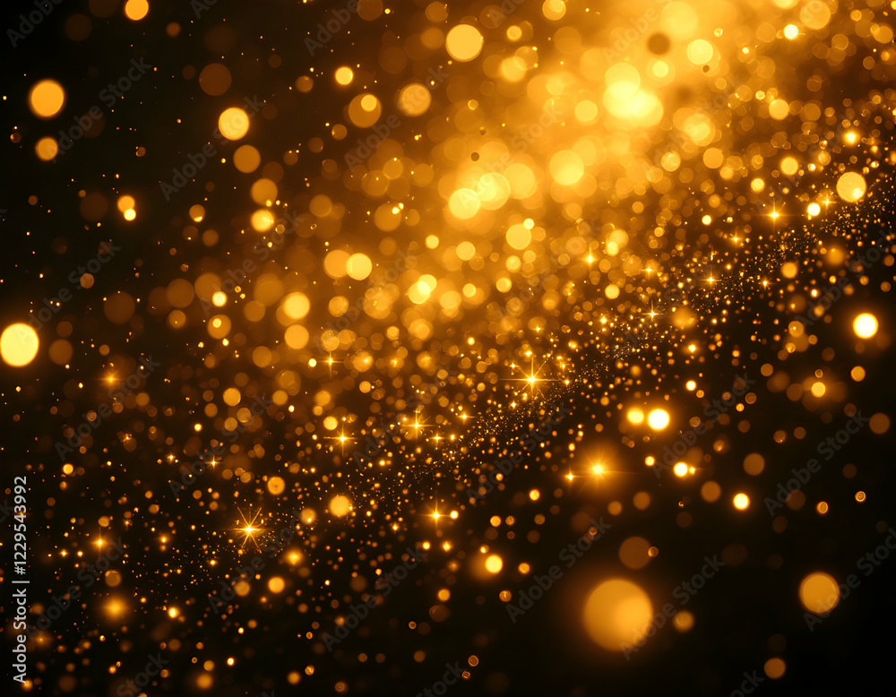 Golden Particles Shine in the Background of the Oscars. This stunning showcases a backdrop of glowing golden particles, sparkling and floating in the air, evoking the glamour and prestige Golden Particles Shine in the Background of the Oscars. This stunning showcases a backdrop of glowing golden particles, sparkling and floating in the air, evoking the glamour and prestige