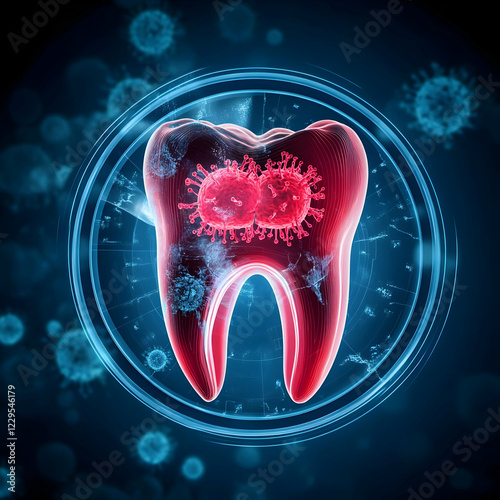 Tooth with Viruses Shows De...