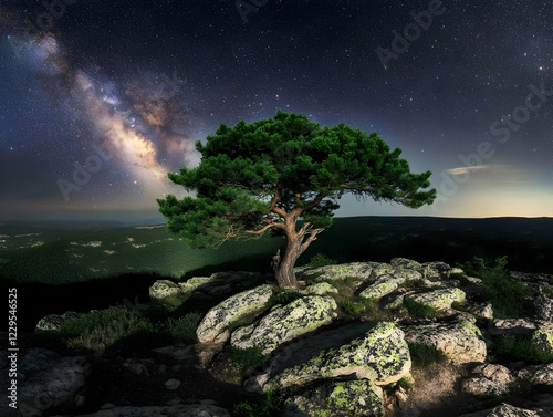 Lone Tree Stands on Rocky C...