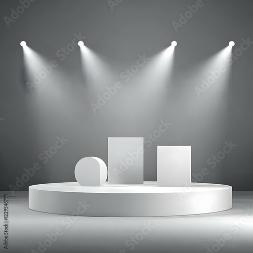 3D Rendered Podium with Spo...