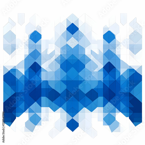Abstract Blue Hexagon Patte...