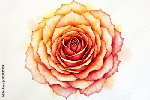 Yellow rose isolated on white