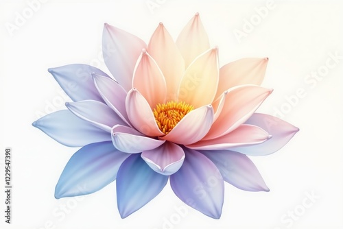 Pink water lily isolated