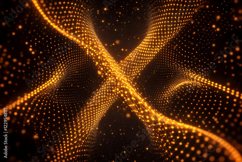 Abstract Golden Particles F...