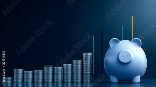 3D Piggy Bank Stands Next t...