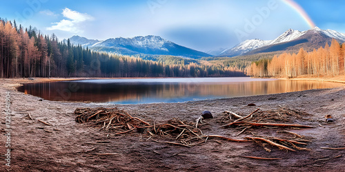 Serene Lake Reflects Majest...