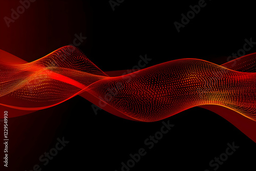 Abstract Red Wave Flows Smo...