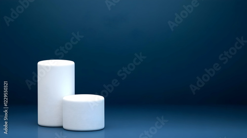 3D White Cylindrical Podium...