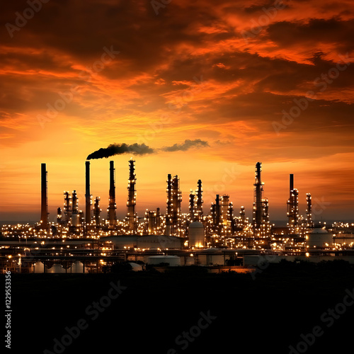 Oil Refinery Plant Illumina...