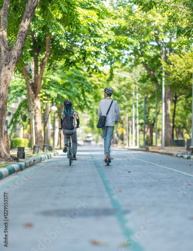 Wallpaper Mural Young Commuters with Eco-Friendly Transportation Torontodigital.ca