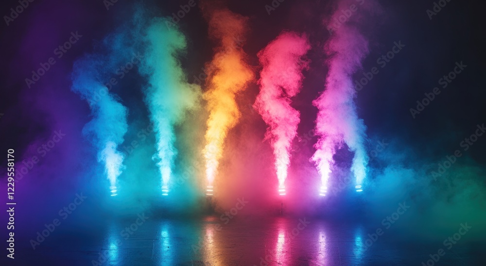 Fototapeta premium Vibrant Rainbow Colored Smoke Photography