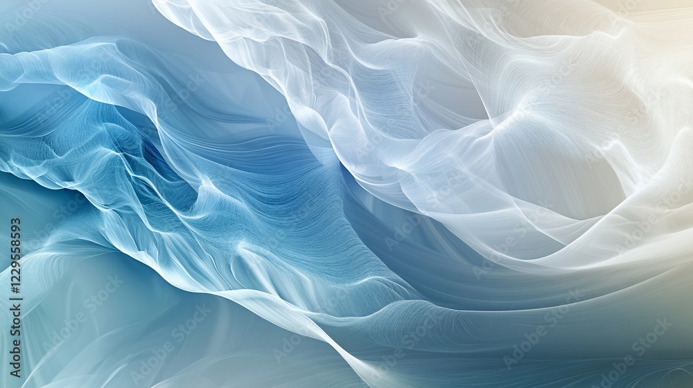 Obraz premium Abstract Blue and White Swirling Fabric Texture