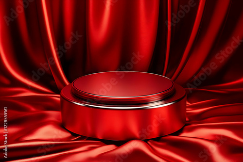 Red Cosmetic Jar Mockup on ...