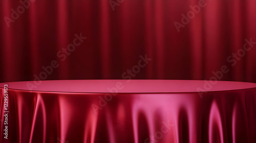 Round Table Covered with Re...