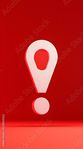 3D White Location Pin Icon ...