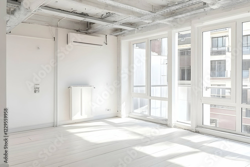 Empty White Room with Large...