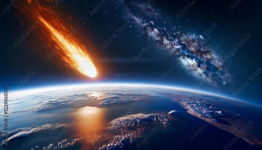 Attack of the asteroid on the Earth. Comets attack on earth Attack of the asteroid on the Earth. Comets attack on earth