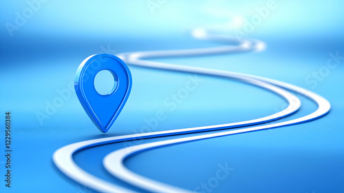 3D Location Pin Marks the S...