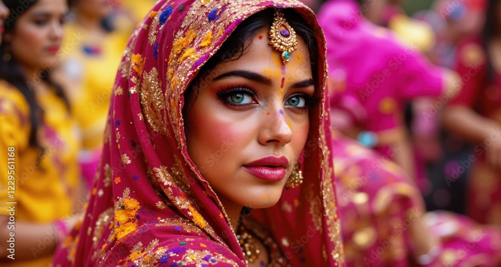 Beautiful Indian woman at the Holi Festival of Colors Beautiful Indian woman at the Holi Festival of Colors