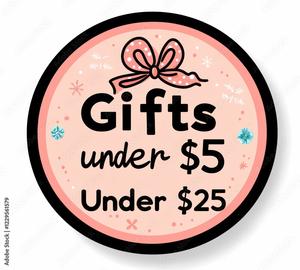 Fototapeta premium Affordable gifts under $25 sale announcement