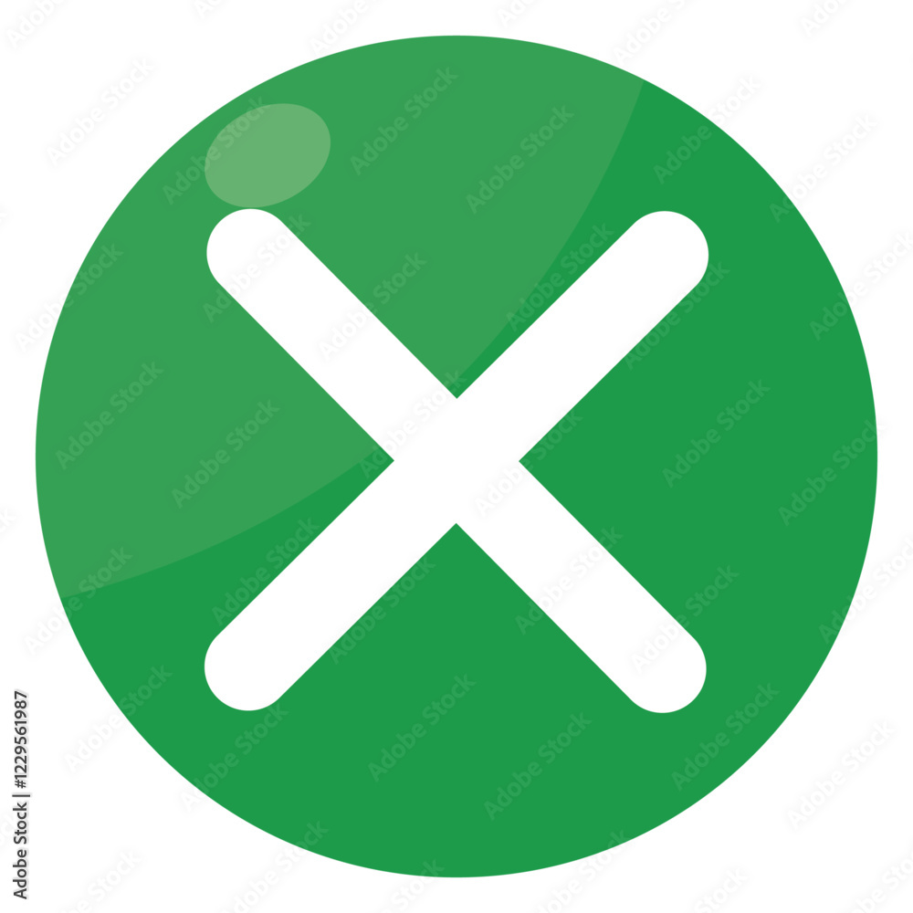 Fototapeta premium バツ印マークのアイコンイラスト 緑