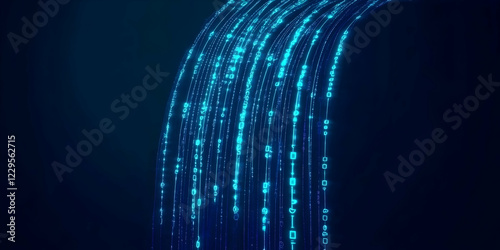 Glowing Blue Digital Data S...