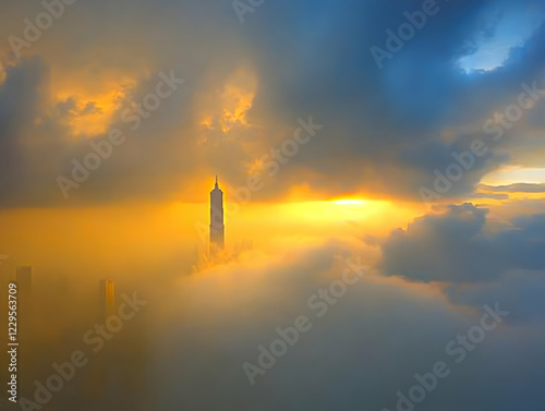 Skyscraper Pierces through ...