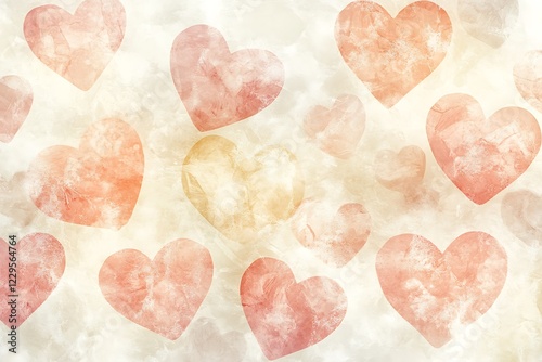 Valentines Day Background Featuring a Variety of Heart Symbols photo