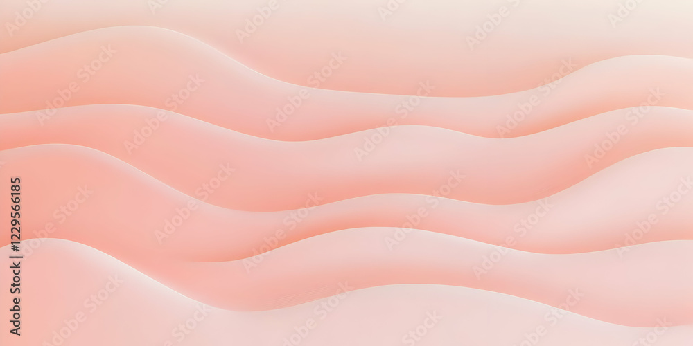 Obraz premium Abstract 3D Pink Wavy Background Creates a Smooth, Flowing Visual with Gentle Curves and Soft Highlights.