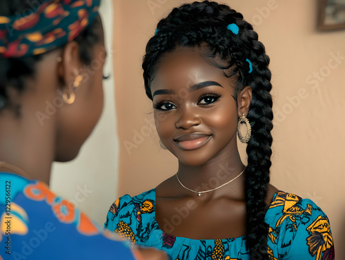 Young Woman with Braids Smi...