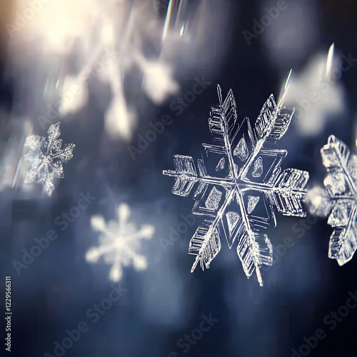 Snowflakes form intricate p...
